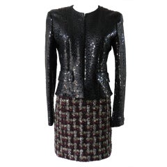 Chanel 02A Sequin Skirt Suit