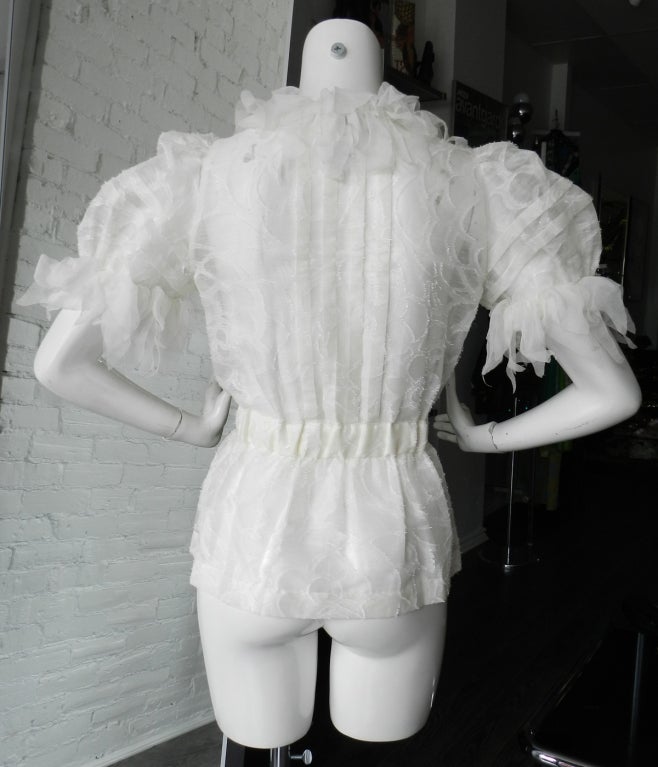 Chanel 2010 P Runway White Blouse / Jacket For Sale 2