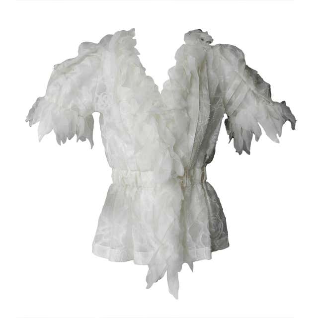 Chanel 2010 P Runway White Blouse / Jacket For Sale at 1stDibs