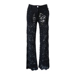Vintage Alexander McQueen Black Sheer Lace Pants