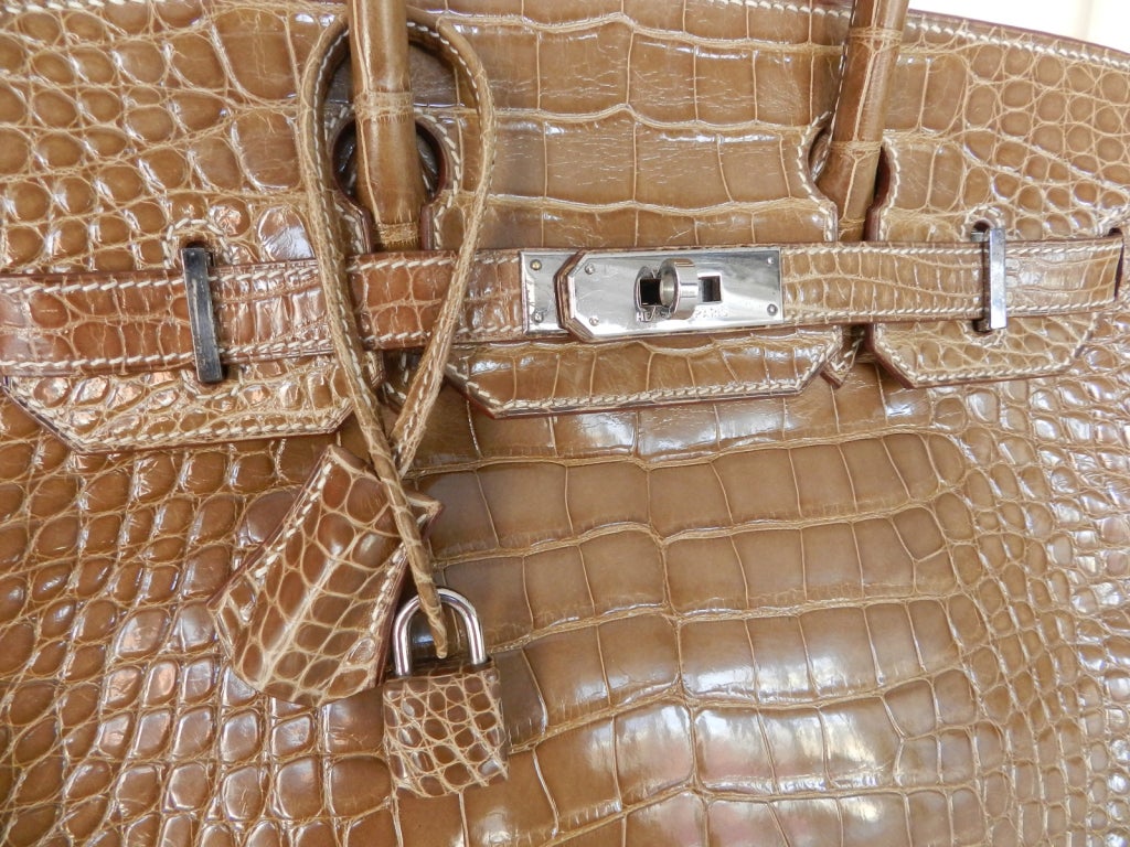 Women's Hermes Birkin Bag 30 Crocodile Alligator Lisse