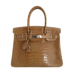 Hermes Birkin Bag 30 Crocodile Alligator Lisse