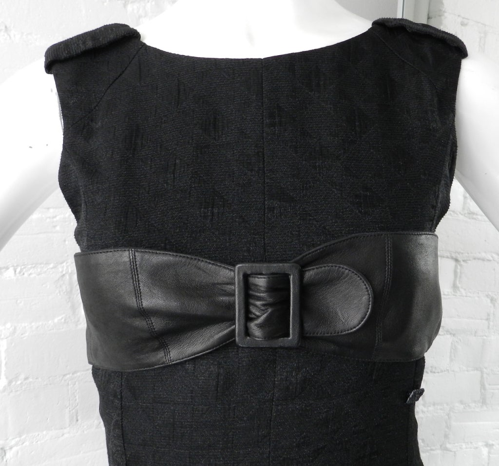 Chanel 2009 P Black dress with leather belt 1