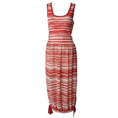 Sonia Rykiel Red Striped Dress & Pants Set