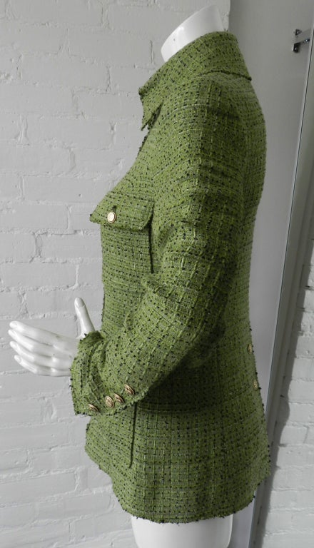 Chanel 2008 C Green Tweed Jacket