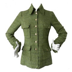 Chanel 2008 C Green Tweed Jacket