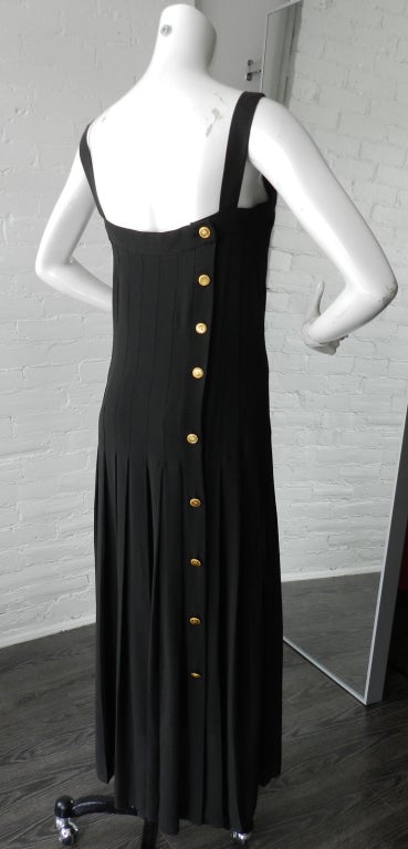 Chanel 1989/1990 Vintage Black Silk Dress & Shawl 1