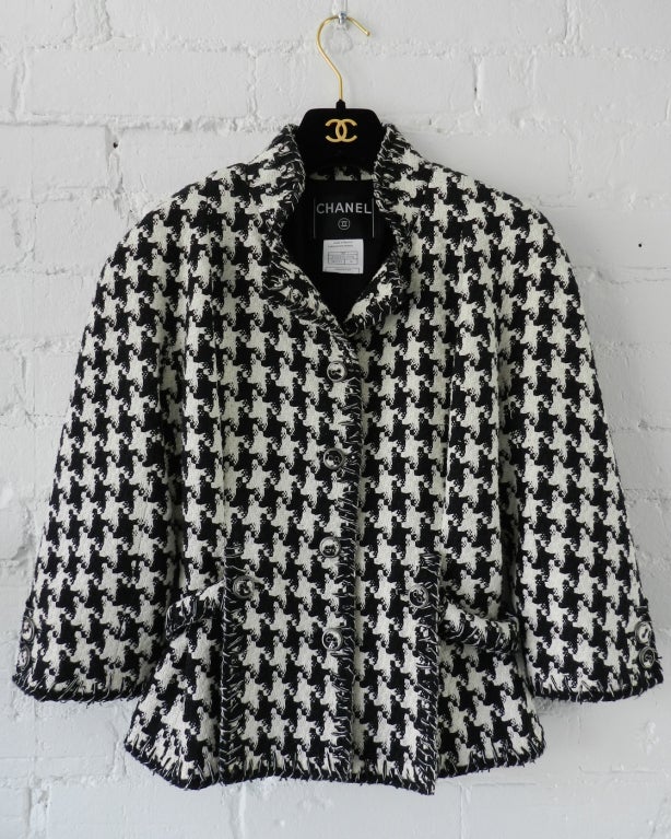 Chanel 2008 P Jacke mit Hahnentrittmuster 1