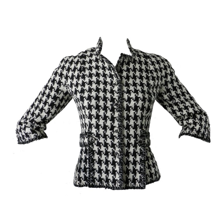 Chanel 2008 P Houndstooth Jacket at 1stdibs