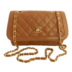 Chanel Classic Vintage Cross Body bag purse - Cognac
