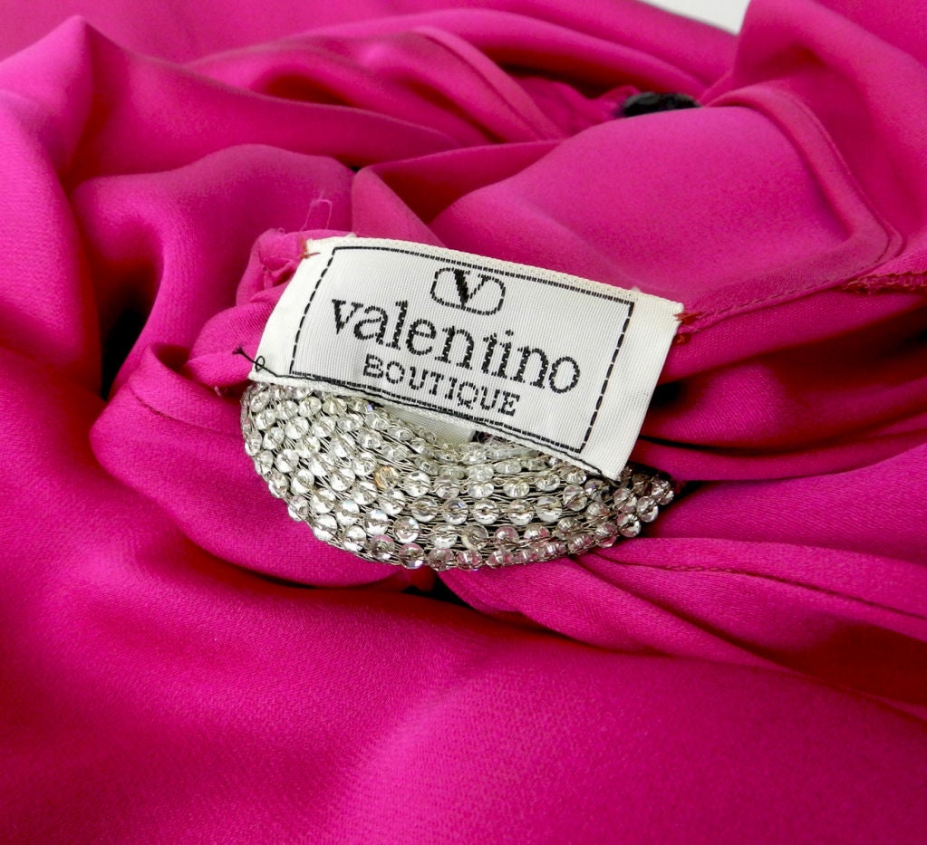 Valentino Fuchsia Silk Gown with Rhinestones 2