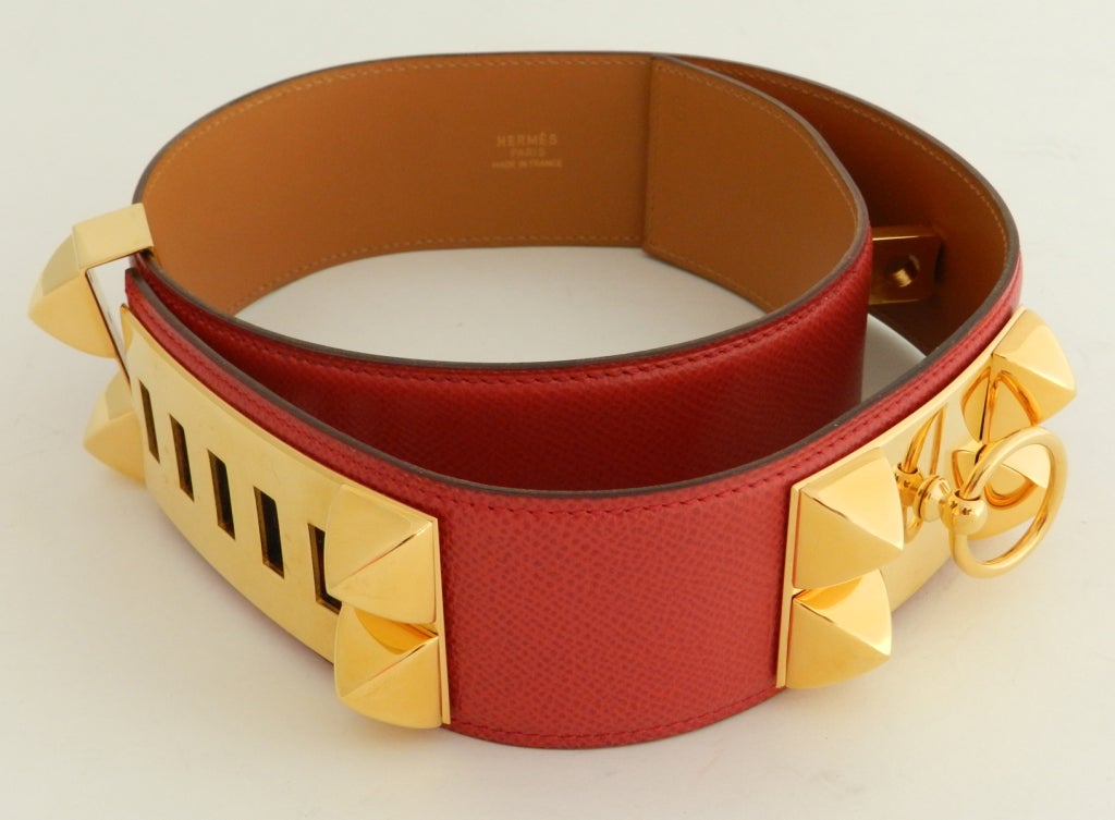 Women's Hermes Collier de Chien Red Belt Vintage