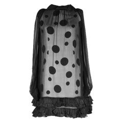 Balenciaga Black Polka Dot Sheer Dress