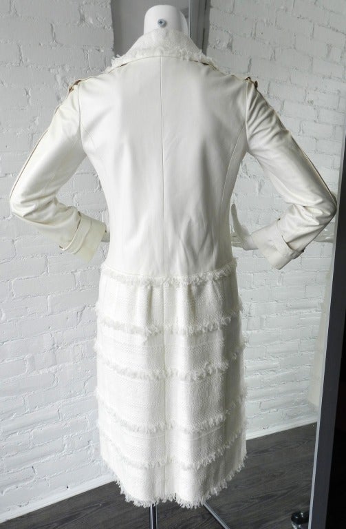 Chanel 2008 P Ivory Lambskin Leather Jacket Dress & Belt 2