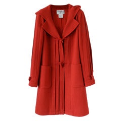 Chanel 06A Red Boucle Wool Coat