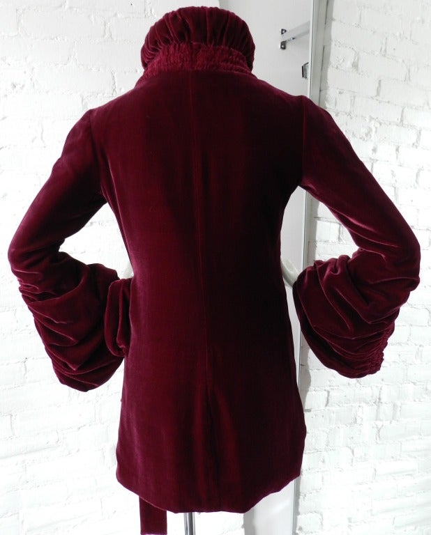 Normal Kamali Burgundy Velvet Deco Style Jacket 1