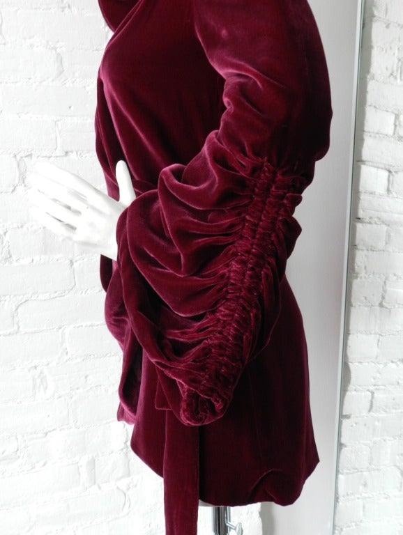 Normal Kamali Burgundy Velvet Deco Style Jacket 2