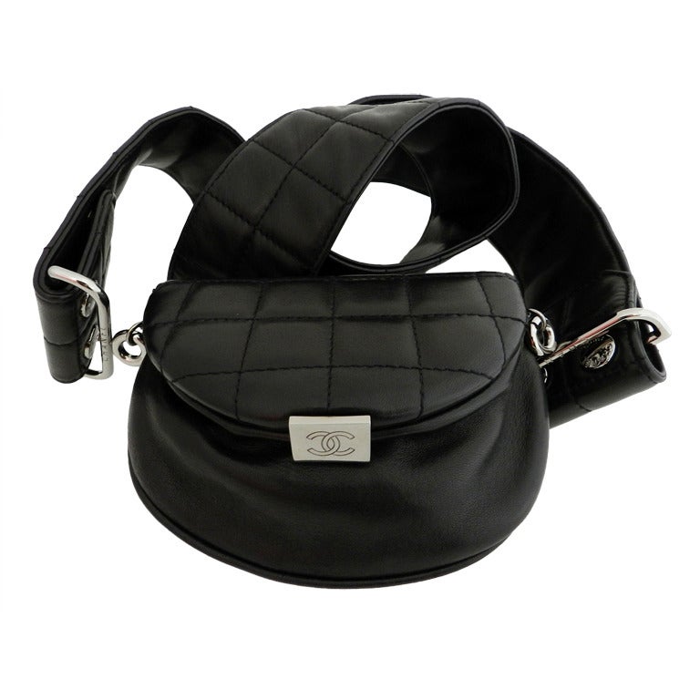 Chanel Black Cross Body Quilted Bag Purse at 1stdibs