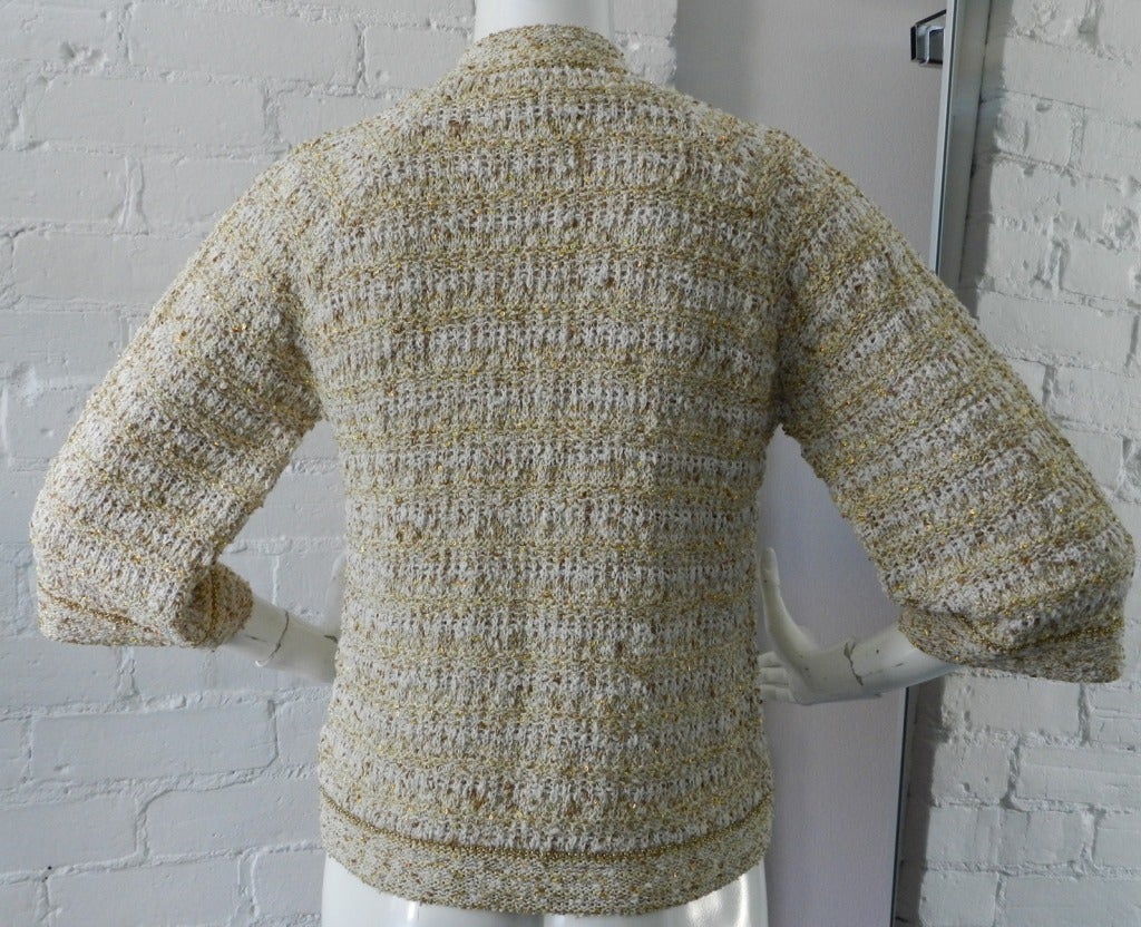 Chanel 07P Gold Knit Cardigan Twin Set 1