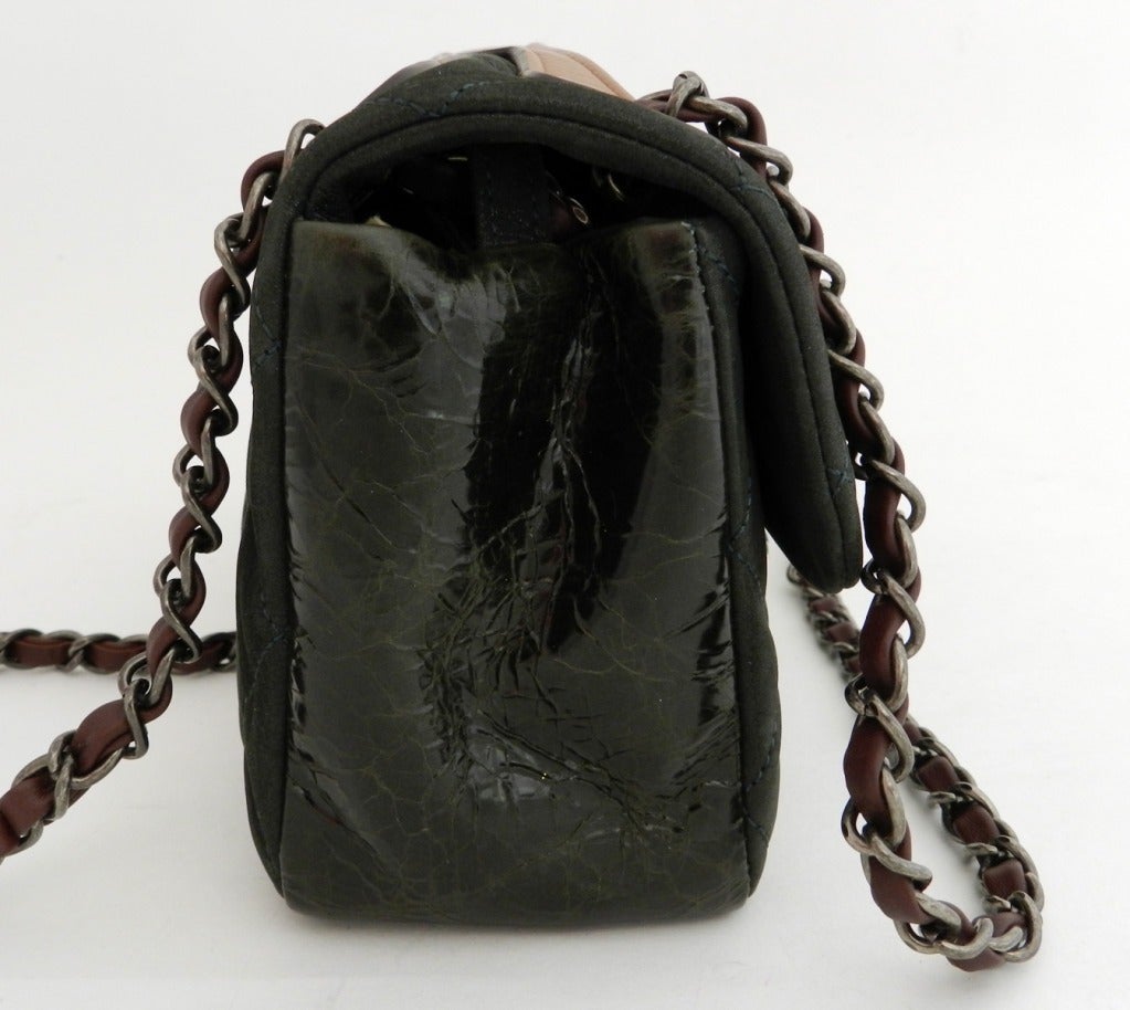Chanel Darkest Green Flap Bag Purse 1