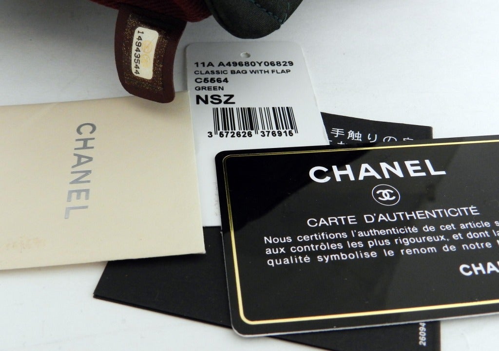Chanel Darkest Green Flap Bag Purse 5