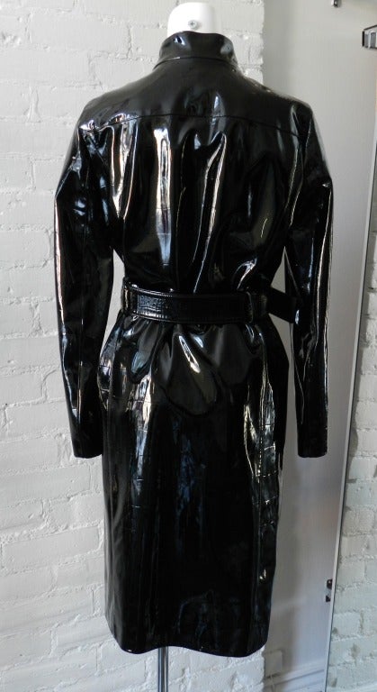 Women's Yves Saint Laurent Patent Leather Coat