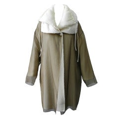 Akris Ivory Runway Coat with Sheer Silk