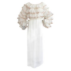Per Spook Vintage 1970
s Sheer Gown with Ruffles