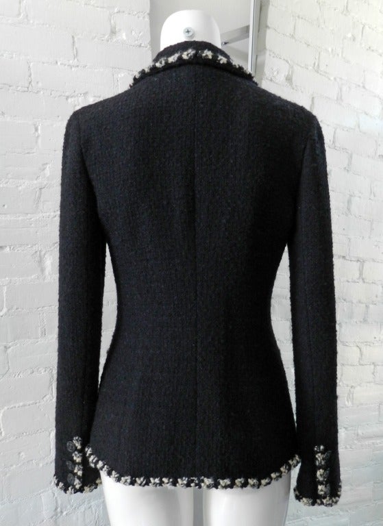 Chanel 06A Black Boucle Wool Jacket In Excellent Condition In Toronto, ON