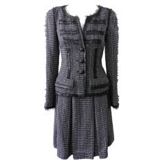 Chanel 09P Black 
Pink Skirt Suit with Rubber