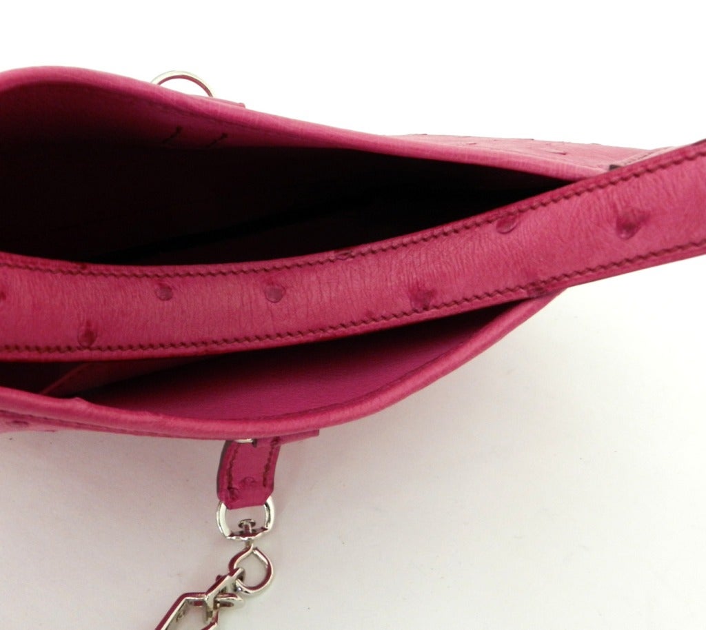 Women's Hermes Pink Ostrich Trim Bag 2004
