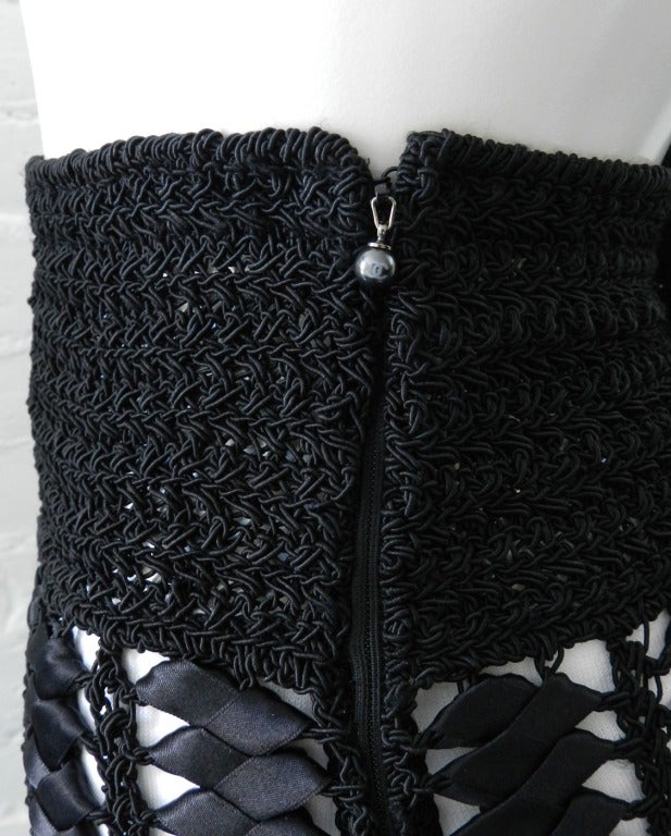 Women's Chanel 09P Black Ribbon Runway Skirt