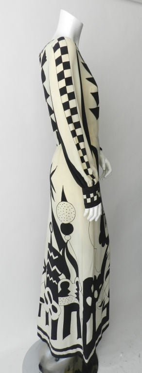Chloe Vintage 1970's Graphic Pattern Dress