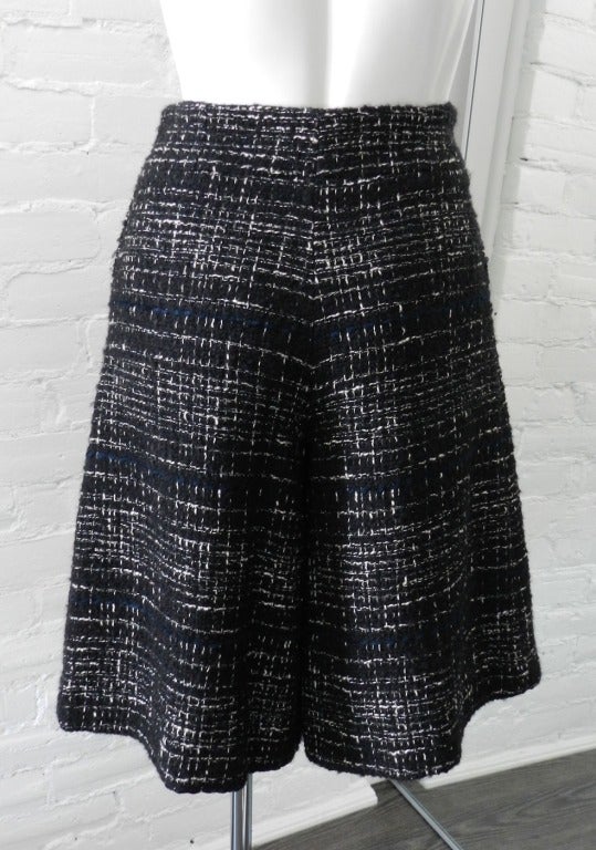Women's Chanel Black Tweed Skorts - Skirt / Shorts