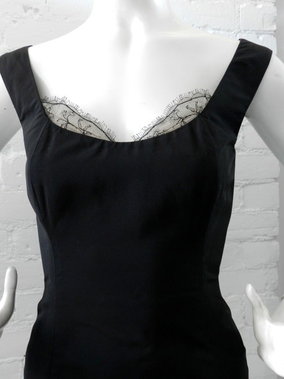 Alexander McQueen Black Silk Dress with Lace 1