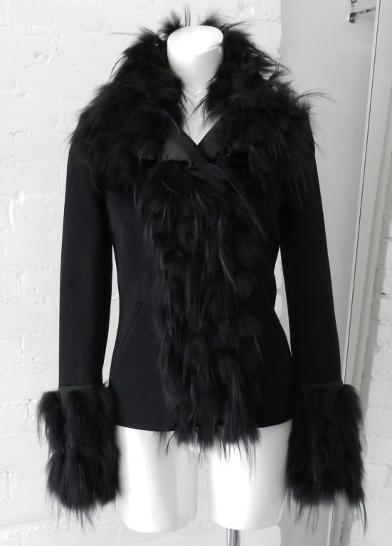 Fendi Black Jacket with Fur Trim