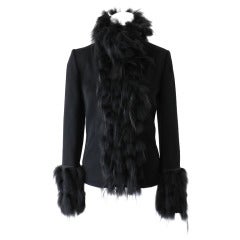 Fendi Black Jacket with Fur Trim