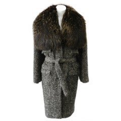 Chado by Ralph Rucci Brown Fox Fur Collar Coat