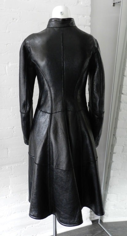 Yves Saint Laurent Black Leather and Shearling Reversible Coat at 1stDibs