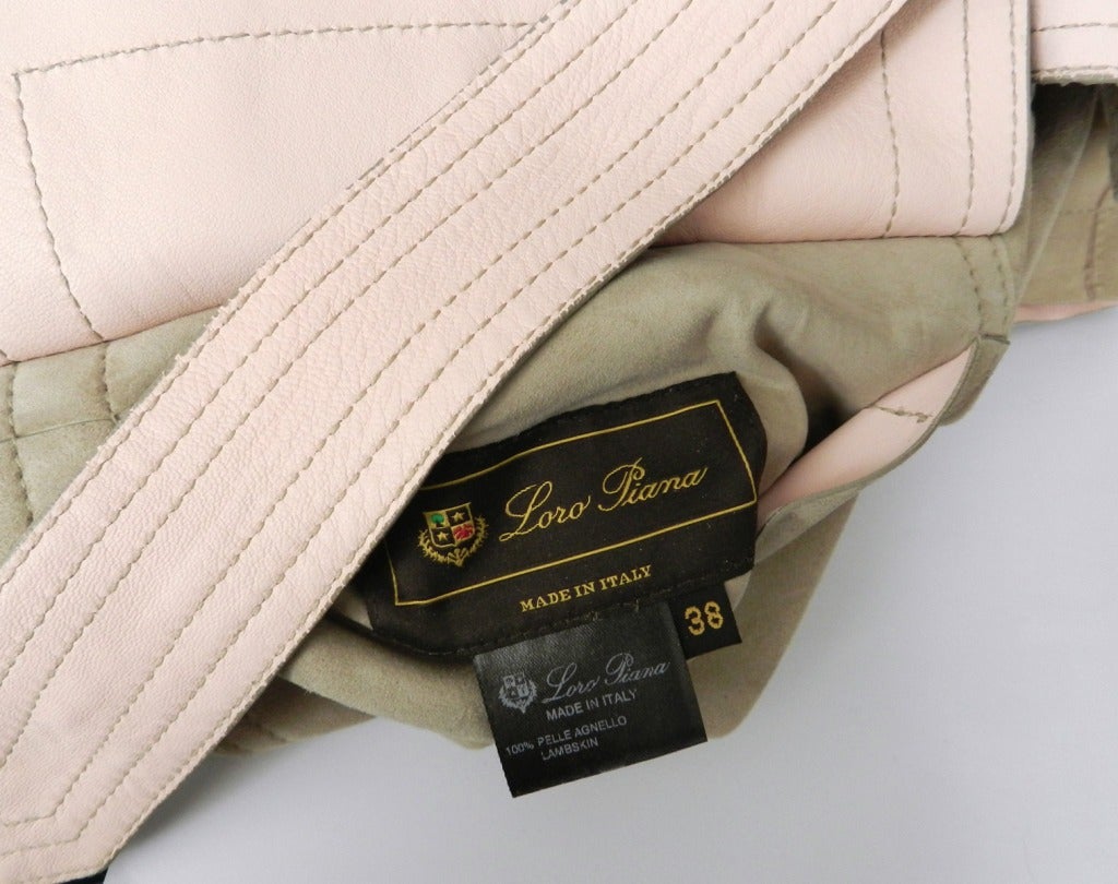 Loro Piana Lambskin Leather & Suede Reversible Coat 2