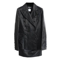 Chanel 09C Runway Black Skirt Suit with Sheen