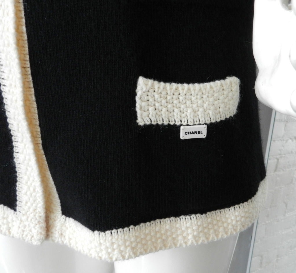 Women's Chanel Classic Black Cashmere Cardigan Sweater