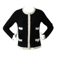 Chanel Classic Black Cashmere Cardigan Sweater