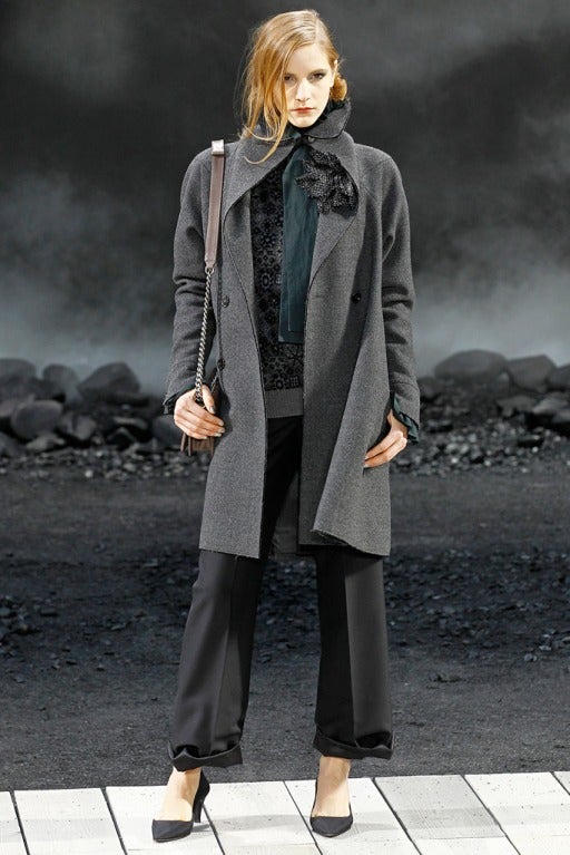 Chanel Fall 2011 Grey Wool Runway Coat