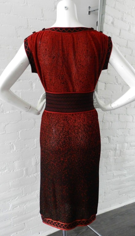 Women's Chanel Red Knit Jersey Dress