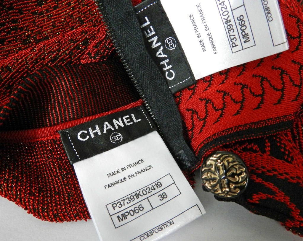 Chanel Red Knit Jersey Dress 1