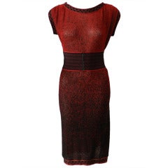 Chanel Red Knit Jersey Dress