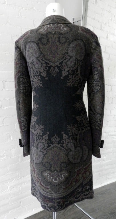 Etro Wool Coat In Excellent Condition In Toronto, ON