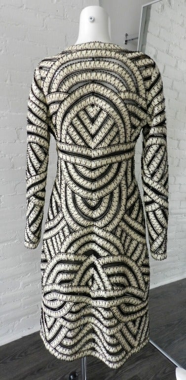 Women's Oscar de la Renta Black / Ivory Beaded Jacket