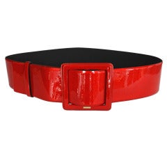 Chanel 09A Wide Red Patent Runway Belt